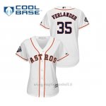 Maglia Baseball Donna Houston Astros 35 Justin Verlander 2019 World Series Bound Cool Base Bianco