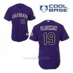 Maglia Baseball Uomo Colorado Rockies Charlie Neromon 19 Viola Alterner Cool Base