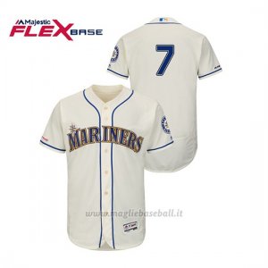 Maglia Baseball Uomo Seattle Mariners Marco Gonzales 150th Aniversario Patch Autentico Flex Base Crema