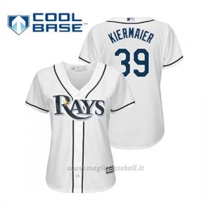 Maglia Baseball Donna Tampa Bay Rays Kevin Kiermaier Cool Base Majestic 1ª2019 Bianco