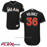Maglia Baseball Uomo Miami Marlins Edinson Volquez Nero Alterner Flex Base