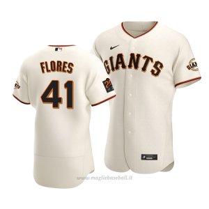 Maglia Baseball Uomo San Francisco Giants Wilmer Flores Autentico Primera Crema