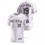 Maglia Baseball Uomo Colorado Rockies Charlie Blackmon Autentico Bianco