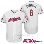Maglia Baseball Uomo Cleveland Indians 2017 Estrellas y Rayas Lonnie Chisenhall Bianco Flex Base