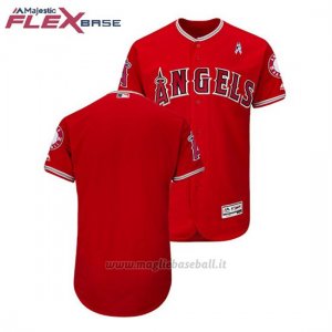 Maglia Baseball Uomo Los Angeles Angels Scarlet 2018 Dia del Padre Flex Base