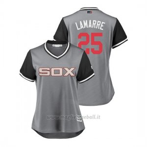 Maglia Baseball Donna Chicago White Sox Ryan Lamarre 2018 Llws Players Weekend Lamarre Grigio