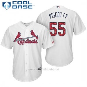 Maglia Baseball Uomo St. Louis Cardinals 2017 Estrellas y Rayas Stephen Piscotty Bianco Cool Base
