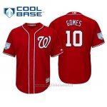 Maglia Baseball Uomo Washington Nationals Yan Gomes Cool Base Entrenamiento De Primavera 2019 Rosso