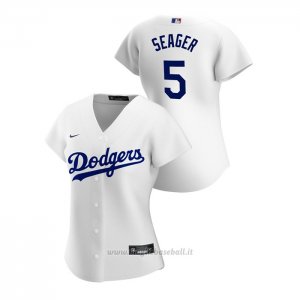 Maglia Baseball Donna Los Angeles Dodgers Corey Seager 2020 Replica Primera Bianco
