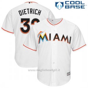 Maglia Baseball Uomo Miami Marlins Derek Dietrich Bianco Cool Base