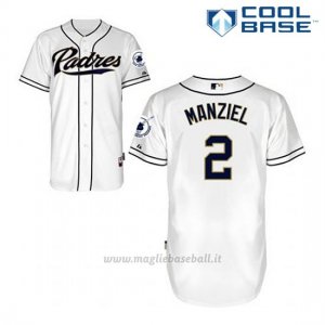 Maglia Baseball Uomo San Diego Padres Johnny Manziel 2 Bianco 1ªCool Base