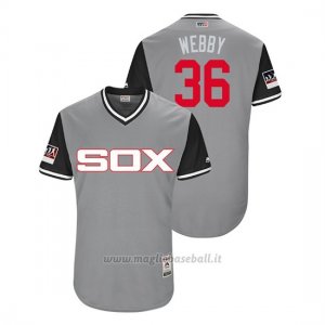 Maglia Baseball Uomo Chicago White Sox Kevan Smith 2018 Llws Players Weekend Webby Grigio