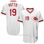Maglia Baseball Uomo Cincinnati Reds 19 Joey Votto Bianco Turn Back The Clock
