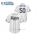 Maglia Baseball Uomo Tampa Bay Rays 50 Charlie M Orton 2019 Postseason Cool Base Bianco