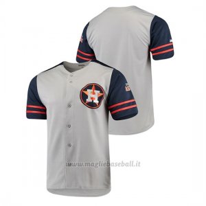Maglia Baseball Uomo Houston Astros Button-down Stitches Autentico Grigio
