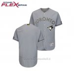 Maglia Baseball Uomo Toronto Blue Jays 2018 Dia de los Caidos Flex Base Grigio