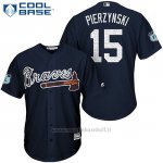 Maglia Baseball Uomo Atlanta Braves 15 A.J. Pierzynski Blu 2017 Allenamento Primaverile Cool Base