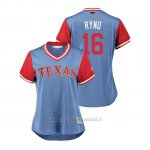 Maglia Baseball Donna Texas Rangers Ryan Rua 2018 Llws Players Weekend Ryno Light TOrnto Blue Jays