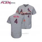 Maglia Baseball Uomo St. Louis Cardinals Yadier Molina 2018 Stars & Stripes Flex Base Grigio