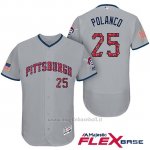 Maglia Baseball Uomo Pittsburgh Pirates 2017 Estrellas y Rayas Gregory Polanco Grigio Flex Base