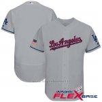 Maglia Baseball Uomo Los Angeles Dodgers 2017 Estrellas y Rayas Grigio Flex Base