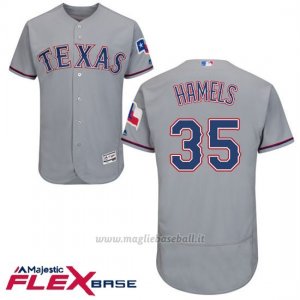 Maglia Baseball Uomo Texas Rangers Cole Hamels Grigio Autentico Collezione Flex Base
