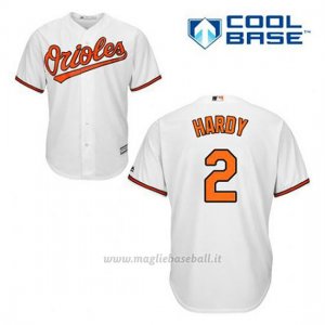 Maglia Baseball Uomo Baltimore Orioles 2 J.j. Hardy Bianco 1ªCool Base