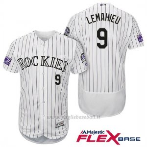 Maglia Baseball Uomo Colorado Rockies Dj Lemahieu 9 Bianco 25th Season Flex Base