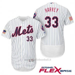 Maglia Baseball Uomo New York Mets 2017 Estrellas y Rayas Matt Harvey Bianco Flex Base