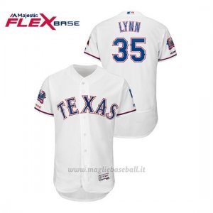 Maglia Baseball Uomo Texas Rangers 35 Lance Lynn Flex Base Autentico Collezione Bianco