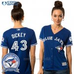 Maglia Baseball Donna Toronto Blue Jays R A Dickey 43 Cool Base 40 Anniversario