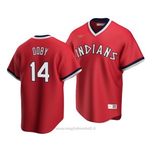 Maglia Baseball Uomo Cleveland Indians Larry Doby Cooperstown Collection Road Rosso