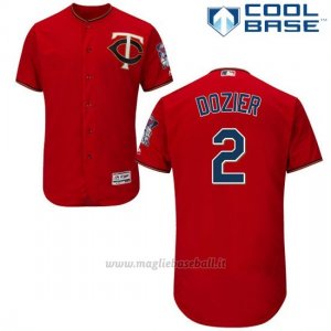 Maglia Baseball Uomo Minnesota Twins Brian Dozier Majestic Autentico Collezione Scarlet Cool Base