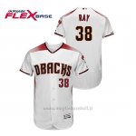 Maglia Baseball Uomo Arizona Diamondbacks Robbie Ray 150th Aniversario Patch Autentico Flex Base Bianco Rosso