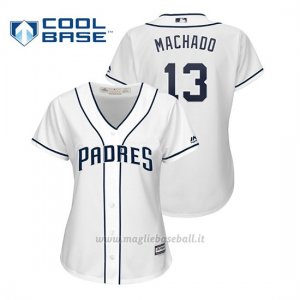 Maglia Baseball Donna San Diego Padres Manny Machado Cool Base Majestic 1ªBianco