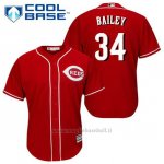 Maglia Baseball Uomo Cincinnati Reds Homer Bailey 34 Rosso Alterner Cool Base