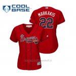 Maglia Baseball Donna Atlanta Braves Nick Markakis Cool Base Majestic Alternato 2019 Rosso