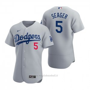 Maglia Baseball Uomo Los Angeles Dodgers Corey Seager Autentico 2020 Alternato Grigio