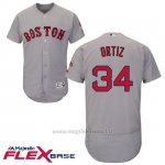 Maglia Baseball Uomo Boston Red Sox 34 David Ortiz Grigio Autentico Collezione Flex Base