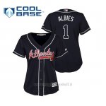 Maglia Baseball Donna Atlanta Braves Ozzie Albies Cool Base Majestic Alternato 2019 Blu