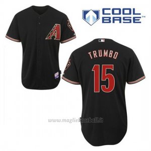 Maglia Baseball Uomo Arizona Diamondbacks 15 Mark Trumbo Nero Alterner Cool Base