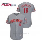 Maglia Baseball Uomo Cincinnati Reds Tucker Barnhart 150th Aniversario Patch Flex Base Grigio
