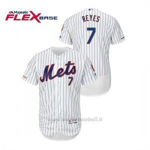 Maglia Baseball Uomo New York Mets Jose Reyes 150th Aniversario Patch Autentico Flex Base Bianco