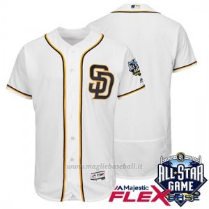 Maglia Baseball Uomo San Diego Padres Majestic Bianco 2016 all Star Autentico Flex Base