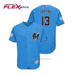 Maglia Baseball Uomo Miami Marlins Starlin Castro Flex Base Entrenamiento De Primavera 2019 Blu