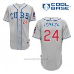 Maglia Baseball Uomo Chicago Cubs 24 Dexter Fowler Grigio Alterner Cool Base