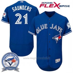 Maglia Baseball Uomo Toronto Blue Jays Michael Saunders 21 Flex Base 40 Anniversario