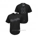 Maglia Baseball Hombre Washington Nationals 11 Ryan Zimmerman 2019 Players Weekend Replica Nero
