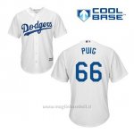 Maglia Baseball Uomo Los Angeles Dodgers Yasiel Puig 66 Bianco 1ªCool Base