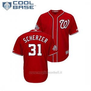 Maglia Baseball Uomo Washington Nationals Max Scherzer 2018 All Star Game Cool Base Scarlet
